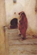 Emile Pinchart Dans la casbah de Tunis (mk32) oil painting artist